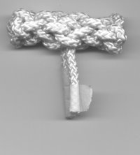 The knot as tied is a two inch by 3/8 inch toggle
